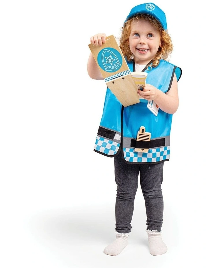 Bigjigs Toys Police Vest And Cap Dress Up Kids Pretend Play 3-5y Cotton image 3