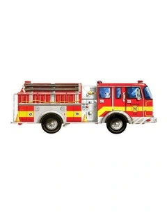 24pc Melissa & Doug Giant Fire Truck Floor Puzzle Wooden Jigsaw Kids 3y 