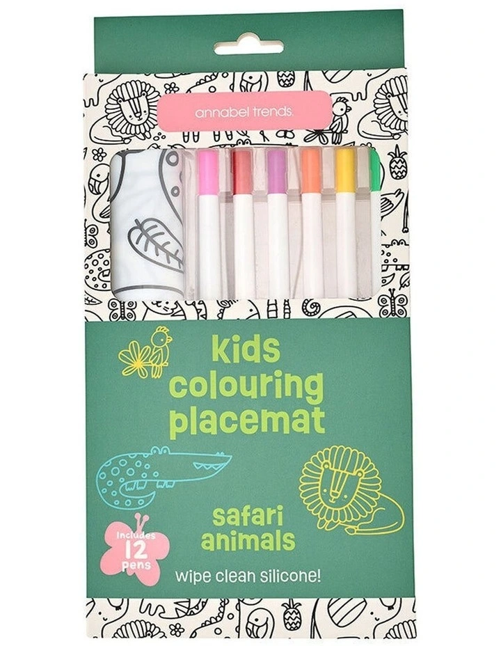 2pc Annabel Trends Silicone Colouring Mat Safari Sea Animals 3y image 2