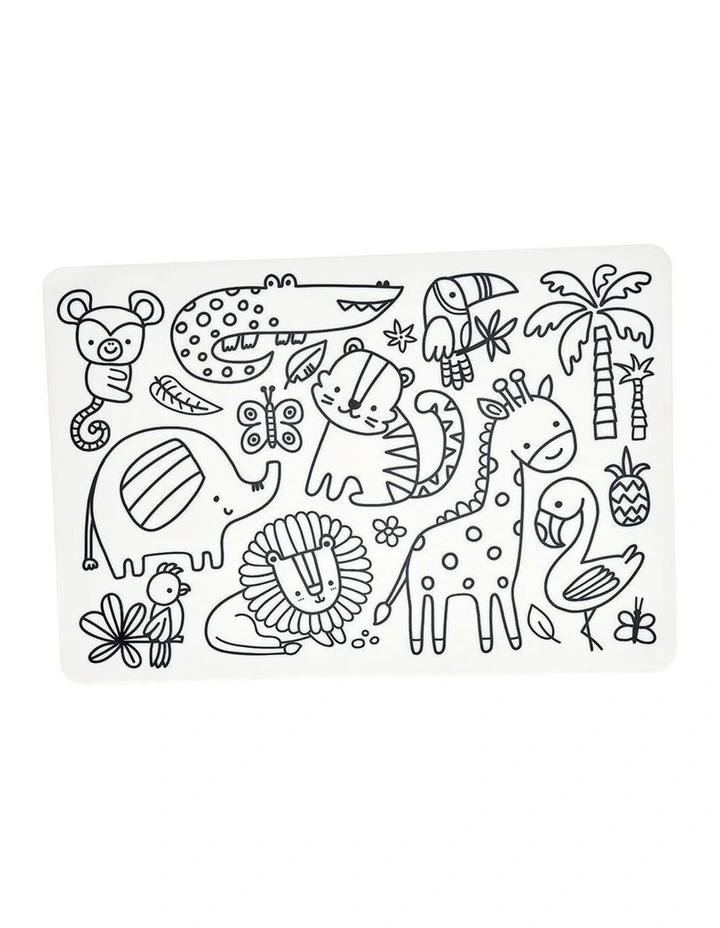 2pc Annabel Trends Silicone Colouring Mat Safari Sea Animals 3y image 4