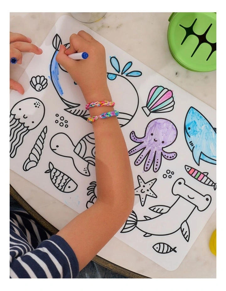 2pc Annabel Trends Silicone Colouring Mat Safari Sea Animals 3y image 7