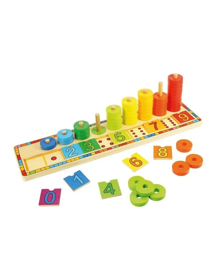 Bigjigs Toys Wooden Learn To Count Number Puzzle Kids Toy 2 Multicoloured image 1