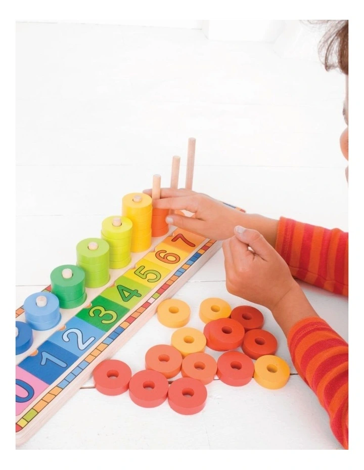 Bigjigs Toys Wooden Learn To Count Number Puzzle Kids Toy 2 Multicoloured image 2
