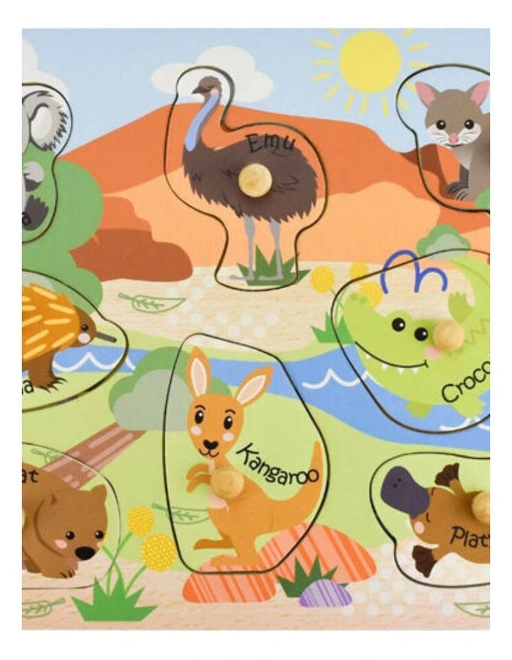 Koala Dream Wooden 2 In 1 Insects Peg Puzzle Kids Toy Plywood MDF 18m  image 4