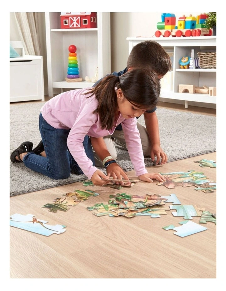 48pc Melissa & Doug Dinosaurs Wooden Floor Puzzle Kids Toy Jigsaw 3y image 2