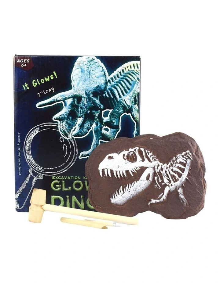 Kaper Kidz Glow In The Dark Triceratops Excavation Kit Dinosaur Toy 6y image 2
