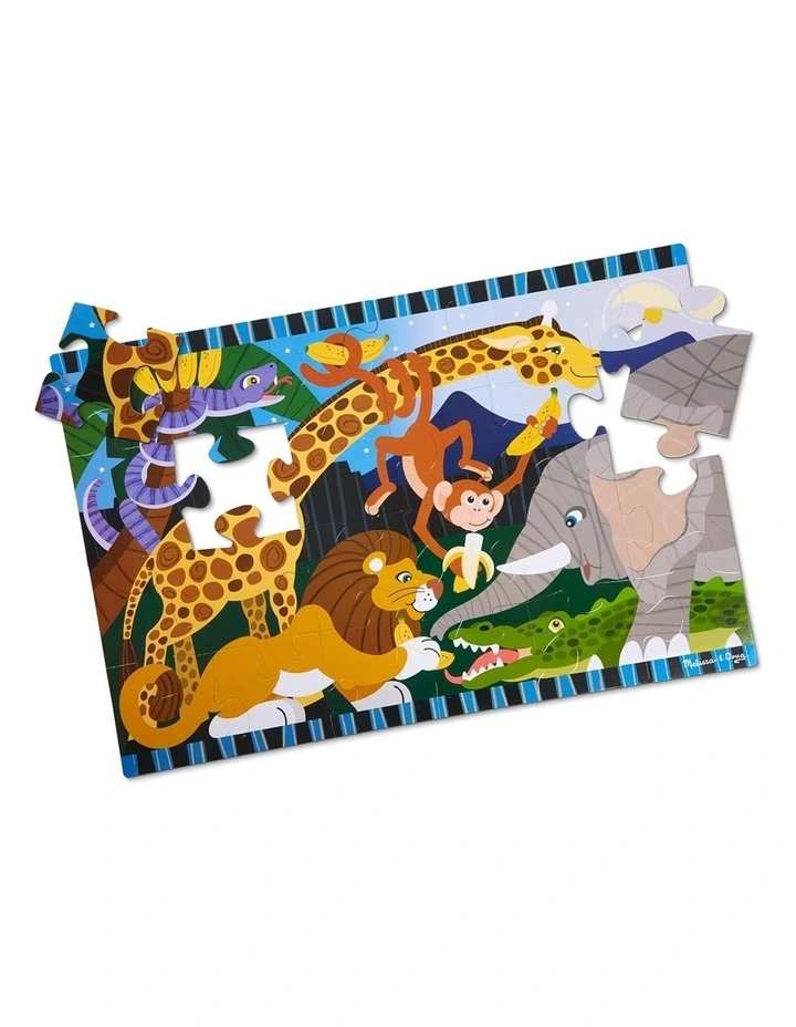 24pc Melissa & Doug Safari Social Floor Puzzle Wild Animal Theme Kids 3y image 2
