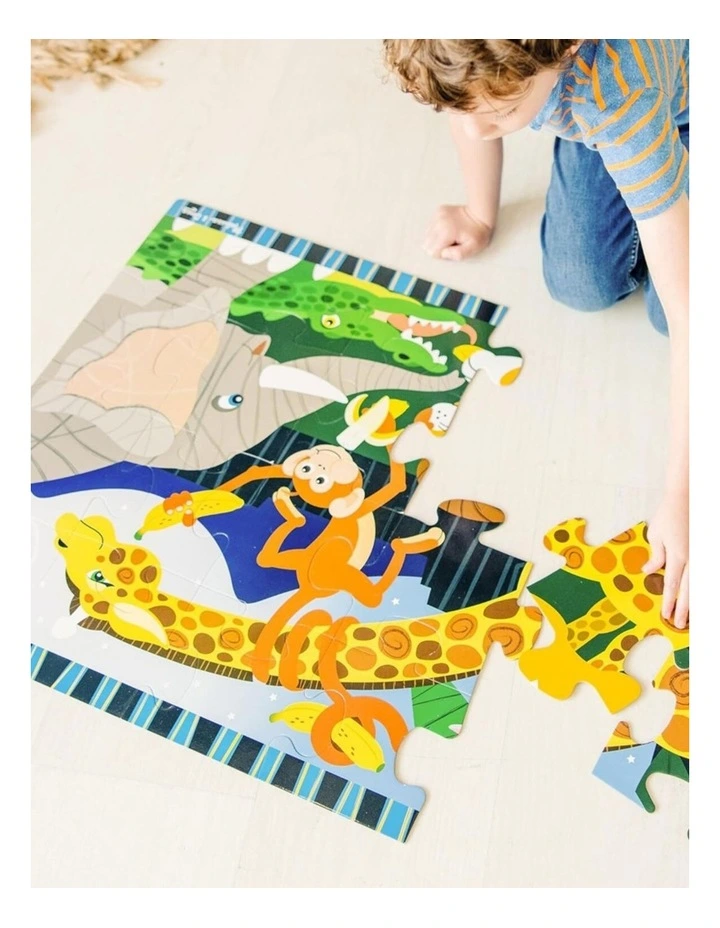 24pc Melissa & Doug Safari Social Floor Puzzle Wild Animal Theme Kids 3y image 4