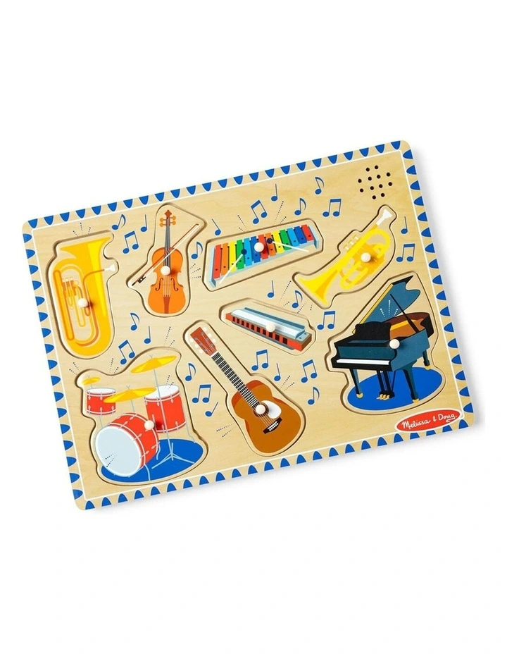 8pc Melissa & Doug Musical Instruments Wooden Sound Puzzle Jigsaw 2y  image 3
