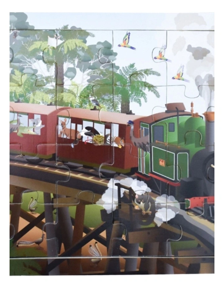 48pc Koala Dream Aussie Farm Vehicles And All Aboard Animals Puzzle Set 18m image 3