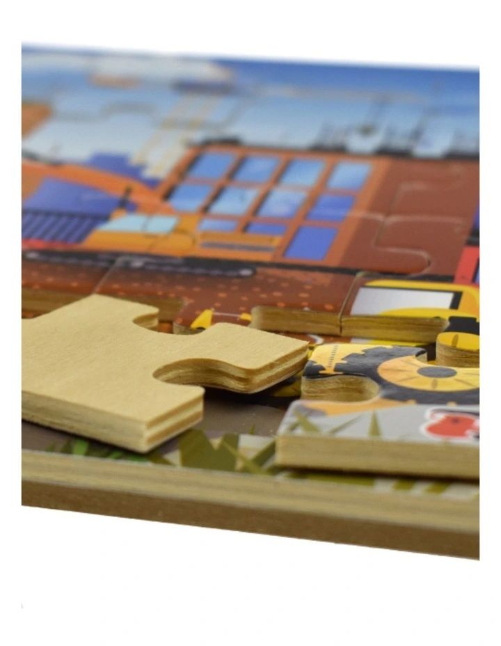 24pc Koala Dream Construction Site Jigsaw Puzzle Kids Toy 2y Wooden image 2