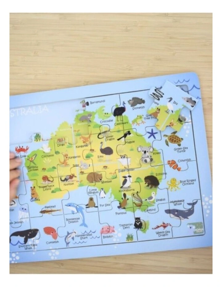 24pc Koala Dream Australian Map Aussie Animals And Landmarks Jigsaw Puzzle image 4