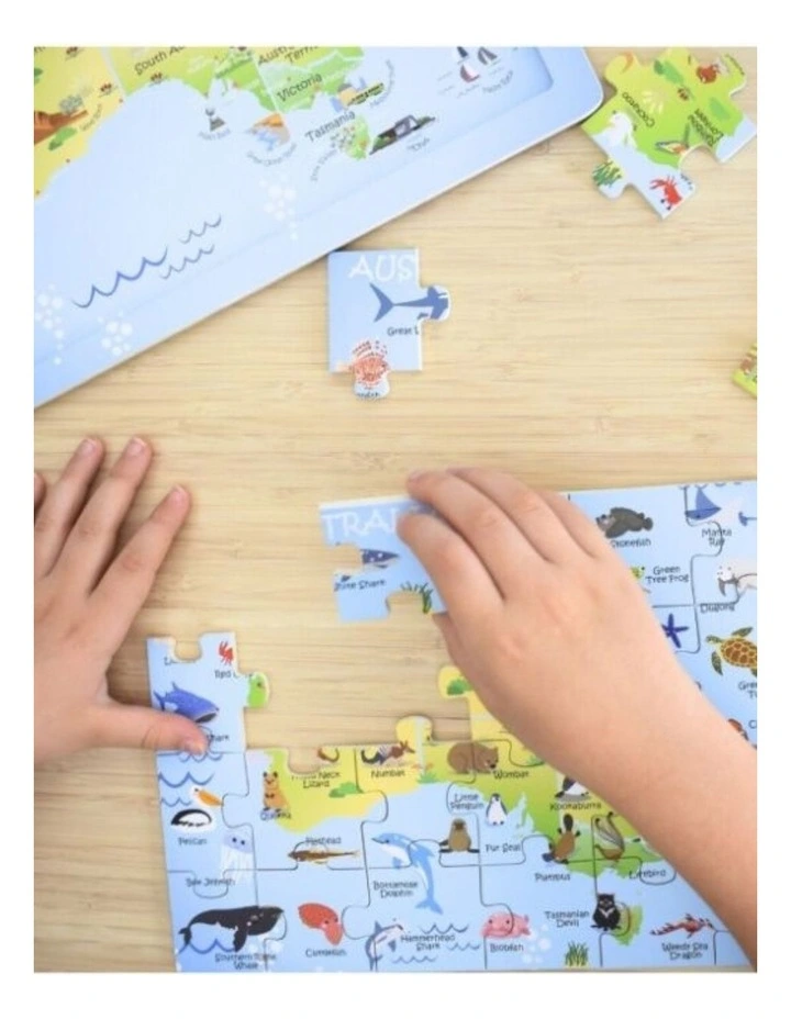 24pc Koala Dream Australian Map Aussie Animals And Landmarks Jigsaw Puzzle image 5