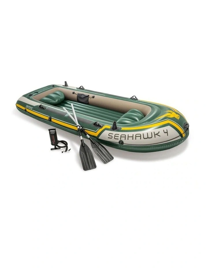 Intex Seahawk 4 Inflatable Boat Set With Pump And Oars Heavy Duty PVC image 1