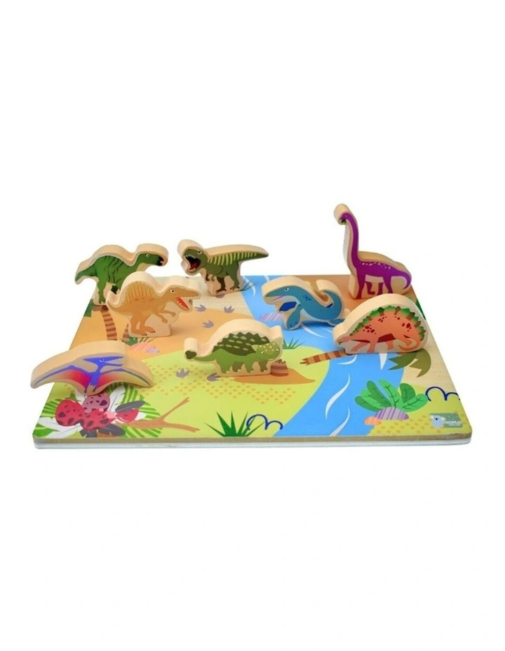 Koala Dream Wooden Chunky Dinosaur Kids Educational Toy Puzzle 12m  image 2