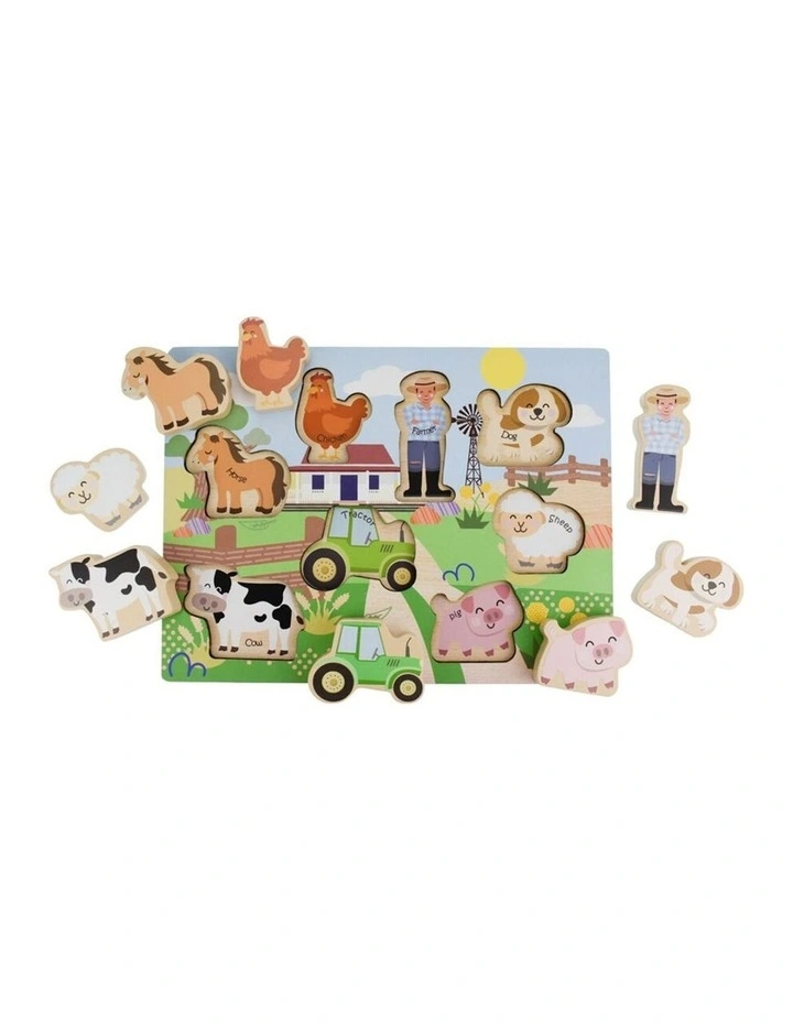 Koala Dream Wooden Chunky Aussie Farm Animal Kids Toy Puzzle 12m image 1