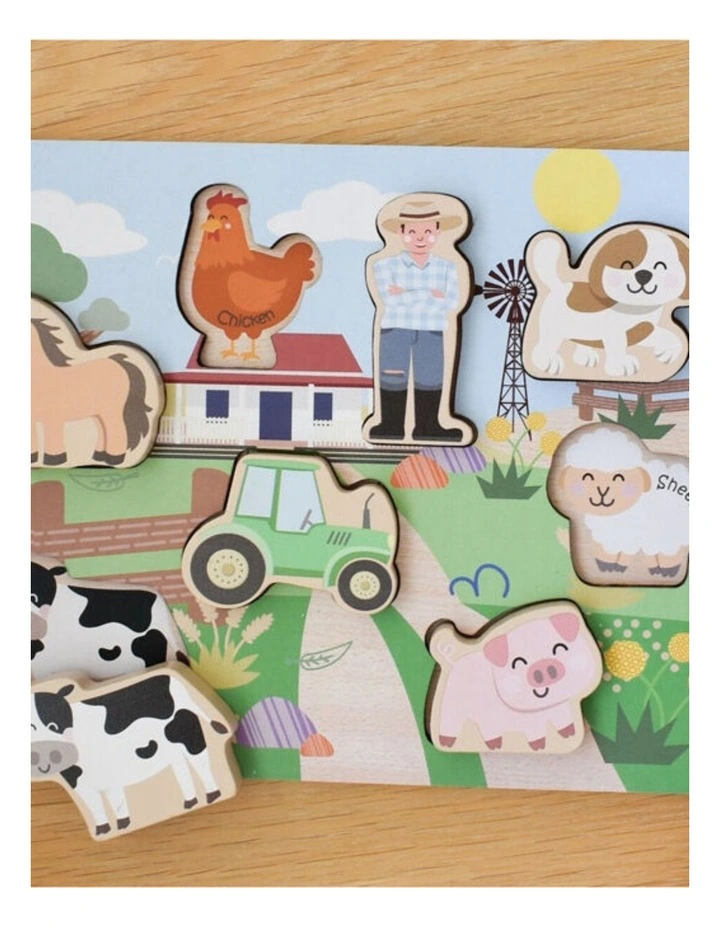 Koala Dream Wooden Chunky Aussie Farm Animal Kids Toy Puzzle 12m image 3