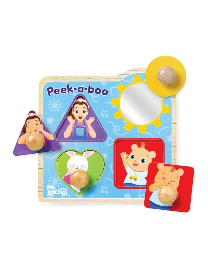 4pc Melissa & Doug Ms Rachel Jumbo Knob Wooden Puzzle 27cm Kids Toy 2y image 2