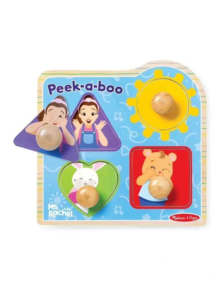 4pc Melissa & Doug Ms Rachel Jumbo Knob Wooden Puzzle 27cm Kids Toy 2y image 3