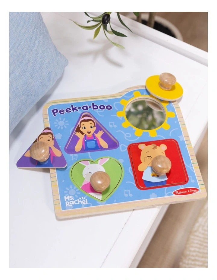 4pc Melissa & Doug Ms Rachel Jumbo Knob Wooden Puzzle 27cm Kids Toy 2y image 4