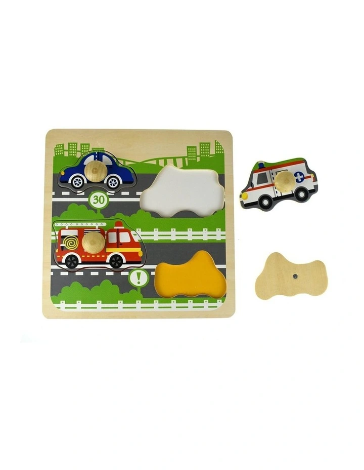 Kaper Kidz Traffic Large Peg Kids Wooden Puzzle 10m image 3