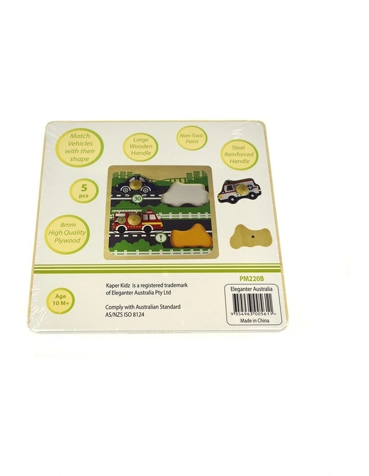 Kaper Kidz Traffic Large Peg Kids Wooden Puzzle 10m image 5