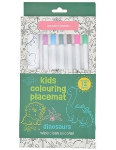 Annabel Trends Silicone Colouring Mat With Pens Kids Art Dinosaur