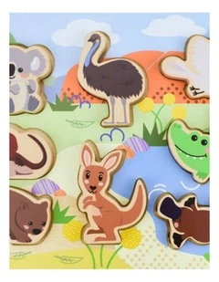 9pc Koala Dream Bush Buddies Australian Animals Wooden Chunky Puzzle 12 Months 