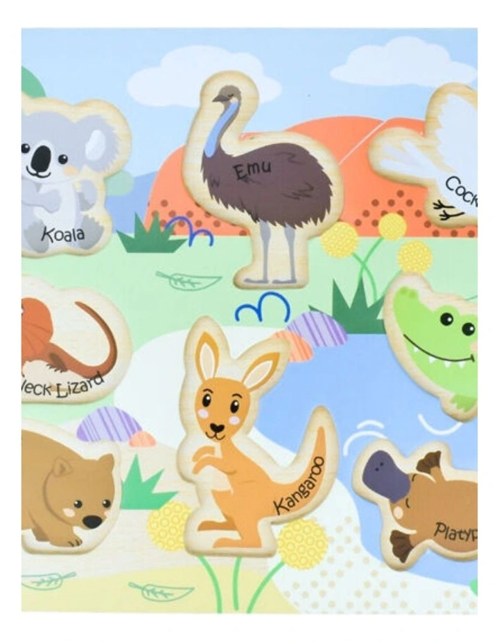 9pc Koala Dream Bush Buddies Australian Animals Wooden Chunky Puzzle 12 Months  image 4