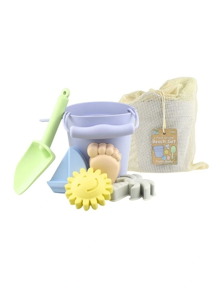 6pc Koala Dream Silicone Baby Toddler Beach Toy Set Pastel Gelato 10m image 1