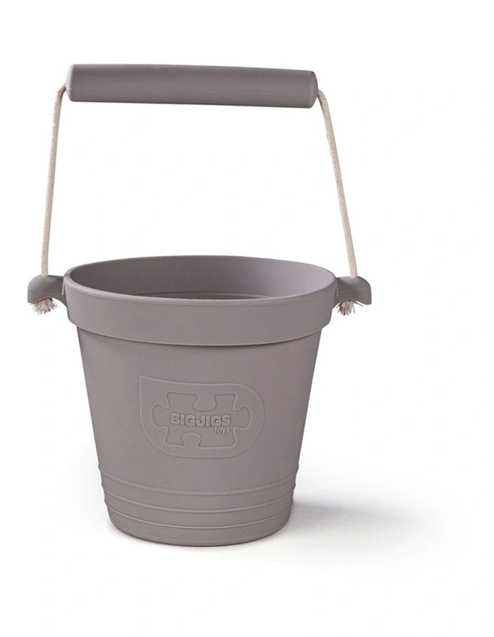 Bigjigs Toys 14cm Activity Bucket Kids Toy Stone Grey 18m Flexible Durable image 1