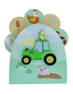 Koala Dream Wooden Farm Friends Spin Along Music Box Kids Musical Toy 3y 