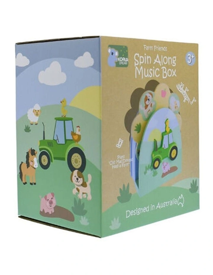 Koala Dream Wooden Farm Friends Spin Along Music Box Kids Musical Toy 3y image 2