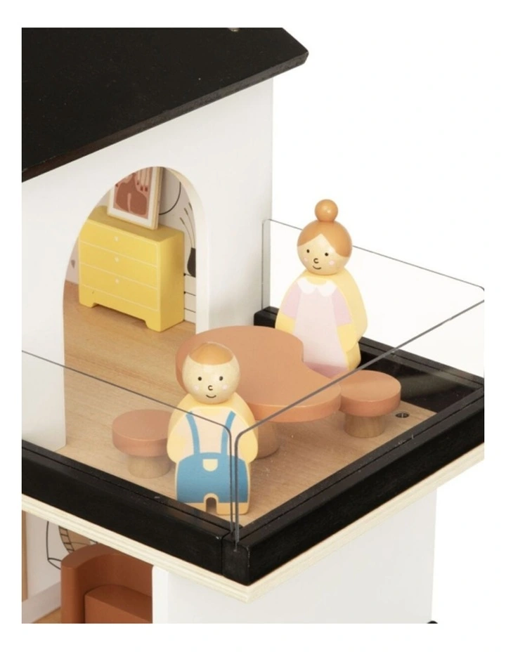 Tooky Toy Wooden Doll House Playset With Family Figures And Pet Accessories image 5