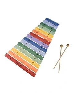 Kaper Kidz Wooden Rainbow Xylophone Large Kids Play Toy 18m 