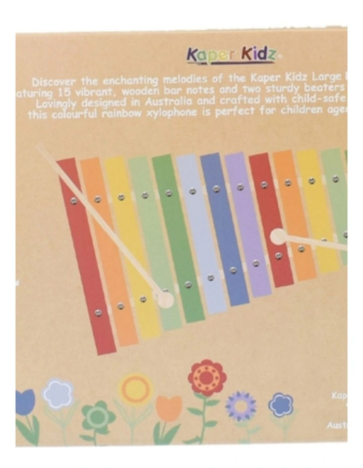 Kaper Kidz Wooden Rainbow Xylophone Large Kids Play Toy 18m image 4