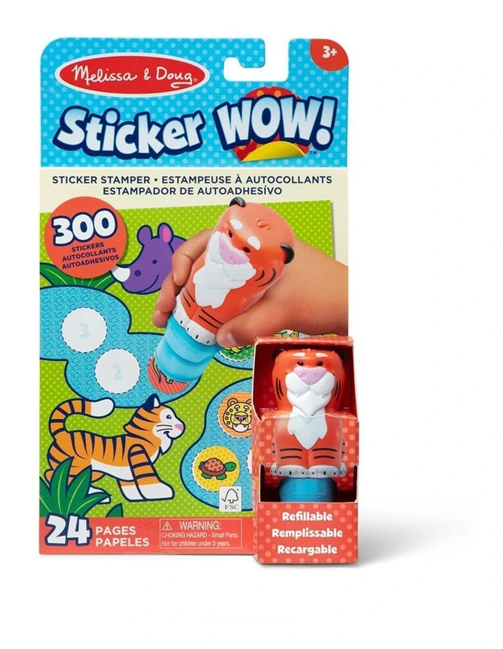 Melissa & Doug Sticker WOW Activity Pad Stamper Set Tiger Kids Toy 3y image 1