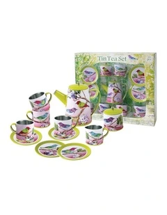 13pc Kaper Kidz Bird Design Kids Tin Tea Mug Set Pretend Play 3y 