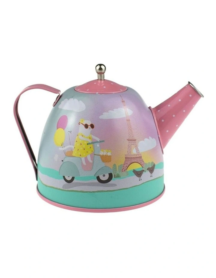 Kaper Kidz 15pc Animal Tourists Tin Tea Set Kids 3y image 3