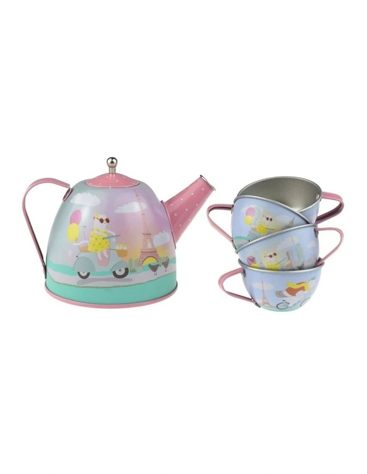 Kaper Kidz 15pc Animal Tourists Tin Tea Set Kids 3y image 4