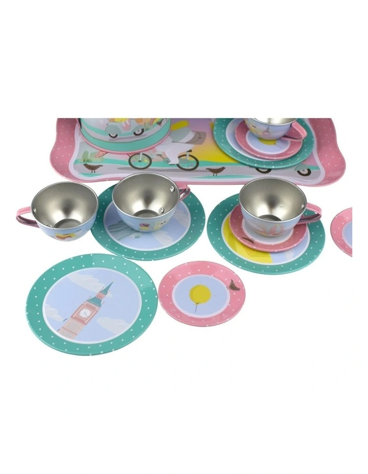 Kaper Kidz 15pc Animal Tourists Tin Tea Set Kids 3y image 7