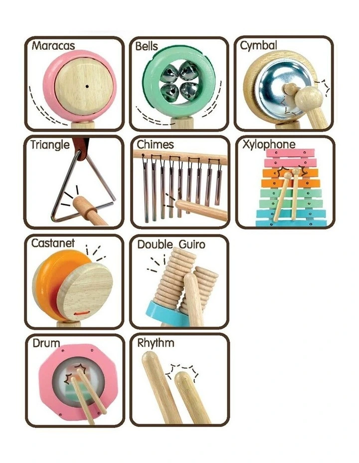 Im Toy Melody Mix Wooden Musical Instrument Set Kids 3 Multicoloured image 3