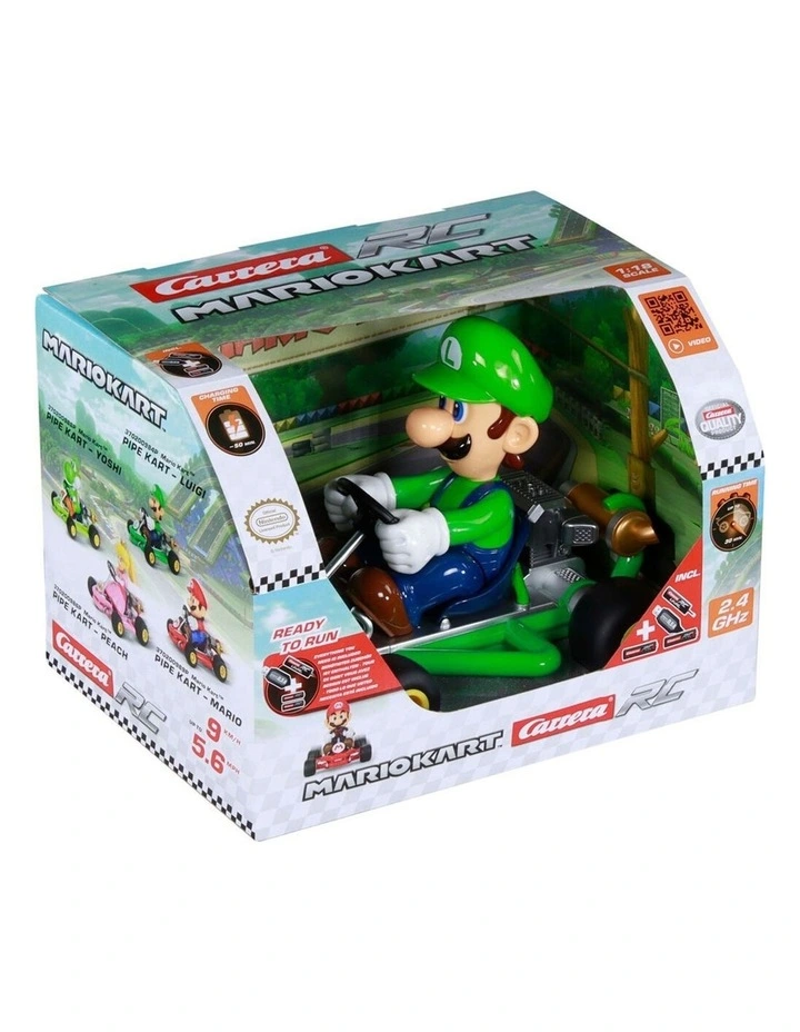 Carrera Mario Kart Pipe Kart RC 2.4GHz USB Remote Control 1:18 Luigi 6y image 4