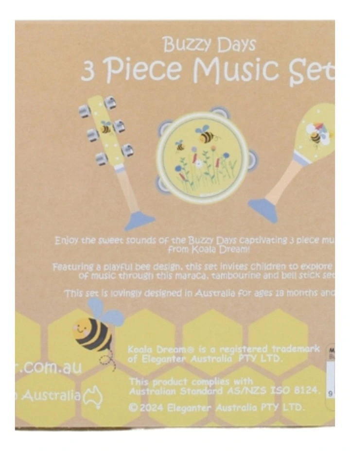 Koala Dream 7pc Buzzy Days Bee Musical Set With Instruments Kids 18m image 2