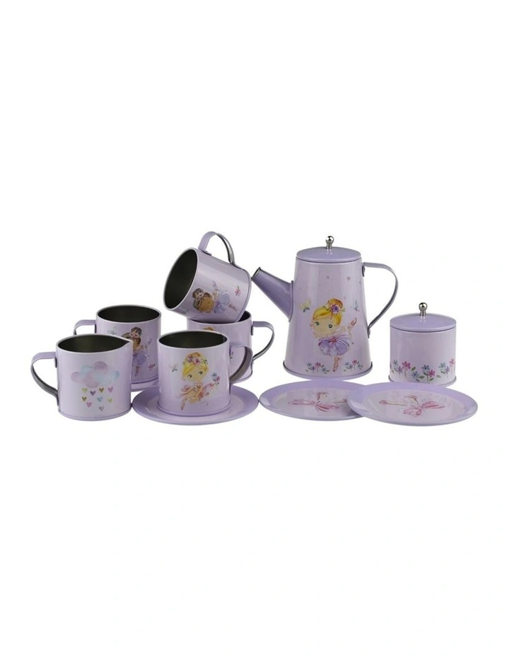 13pc Kaper Kidz Ballerina Kids Tin Tea Mug Set Pretend Play 3y image 2