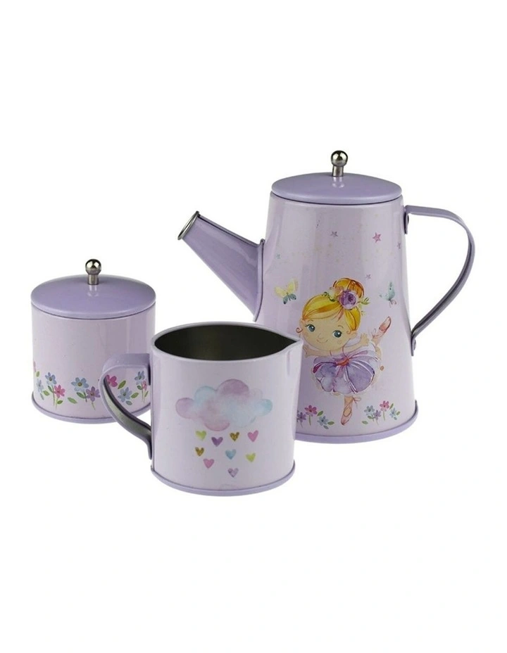 13pc Kaper Kidz Ballerina Kids Tin Tea Mug Set Pretend Play 3y image 4
