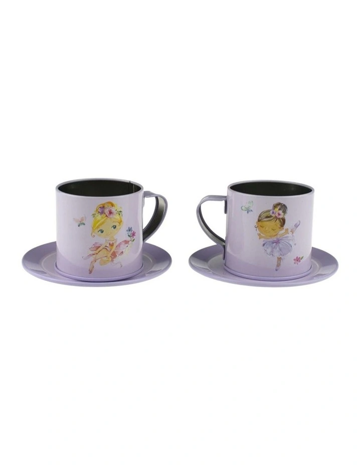 13pc Kaper Kidz Ballerina Kids Tin Tea Mug Set Pretend Play 3y image 5