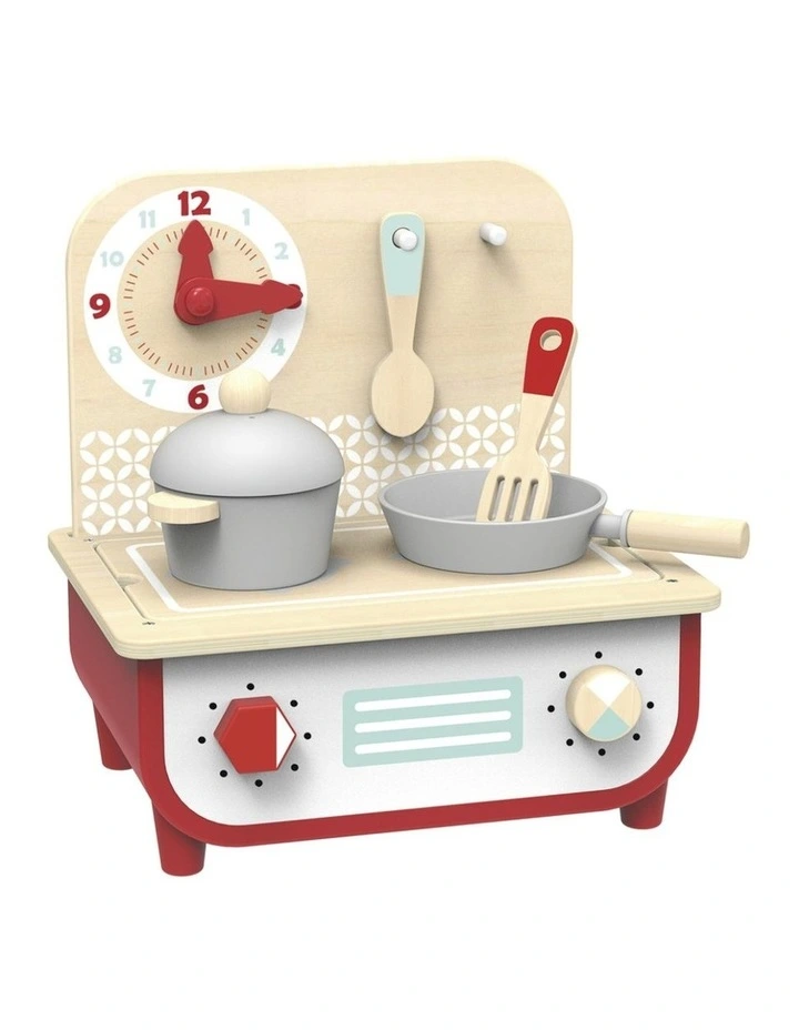 23pc Tooky Toy Kitchen Set & BBQ Imaginative Play Kids 3y Plywood Wood image 1