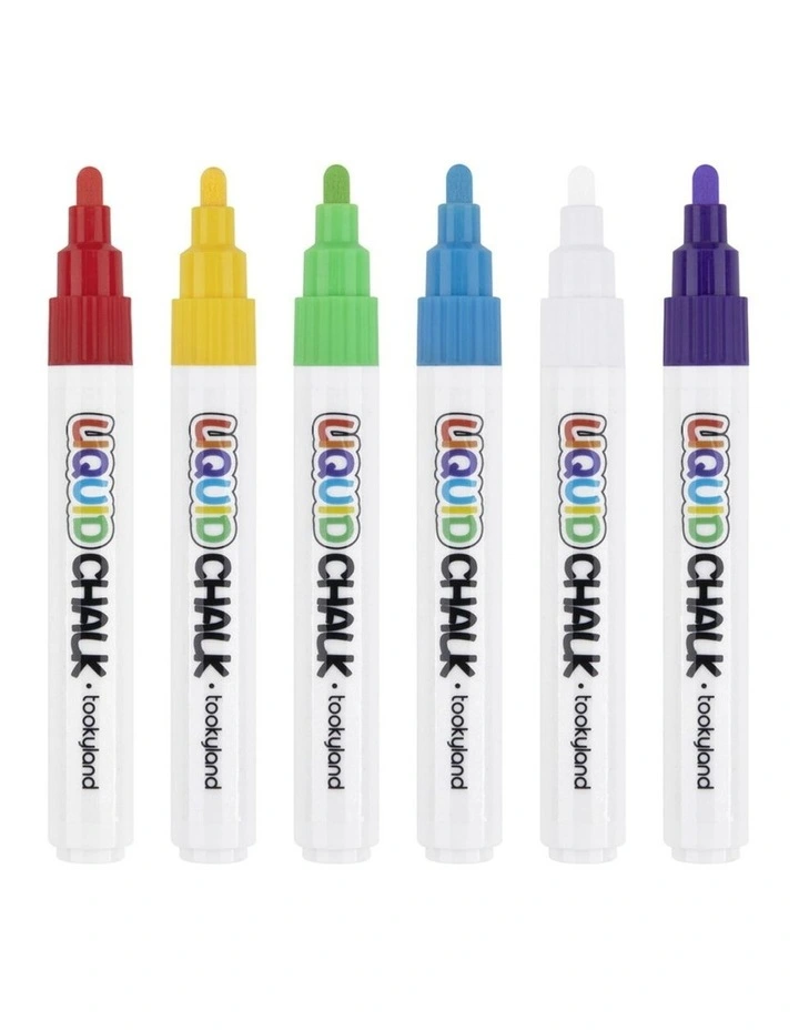 6pc Tookyland Liquid Chalk Colouring Markers Art Pack 6 Colours Kids 3 image 4