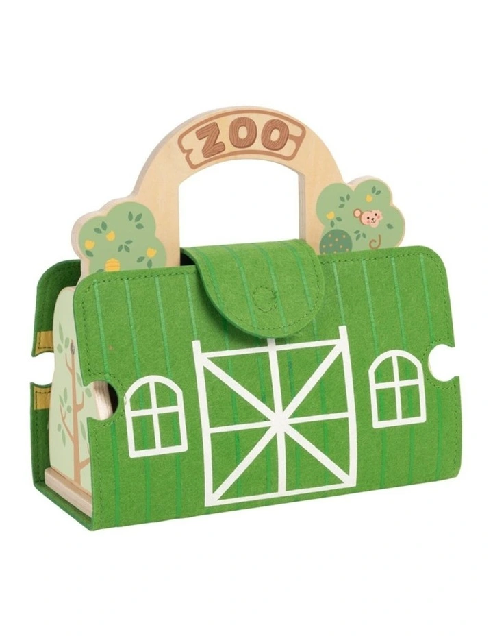 Tooky Toy Portable Wooden Felt Zoo Playset Toddler Kids Toy 18 Months Plus image 2